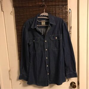 Dickies Denim Jean Shirt Men's Extra Large M Blue Relaxed Fit Western Rodeo